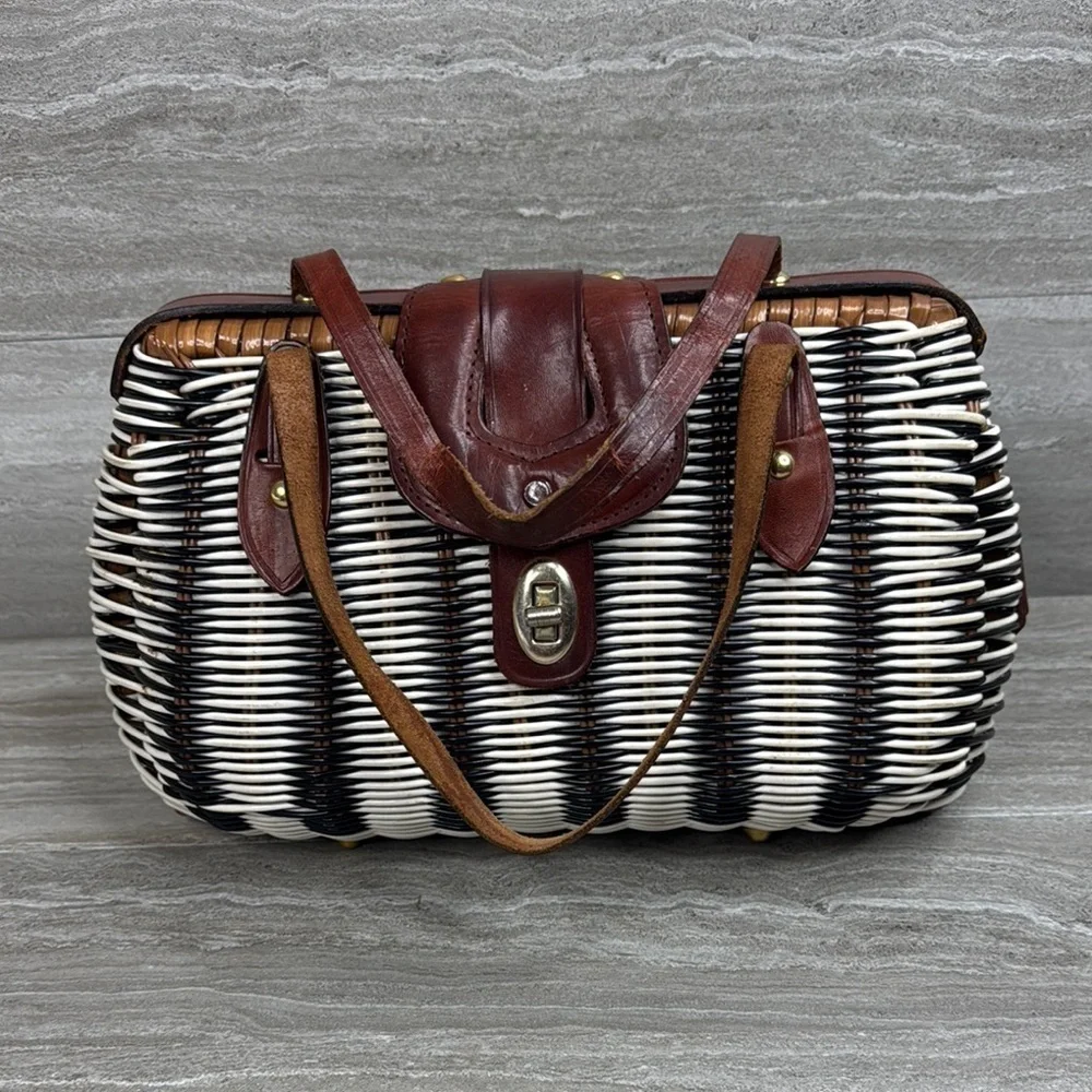 Vintage Styled by Encore Woven Clamshell Handbag